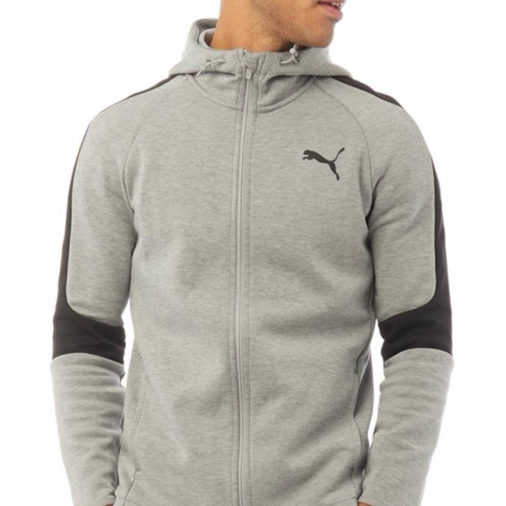 Men’s Sz. Medium Puma Light Gray and Black Full Zip Jacket